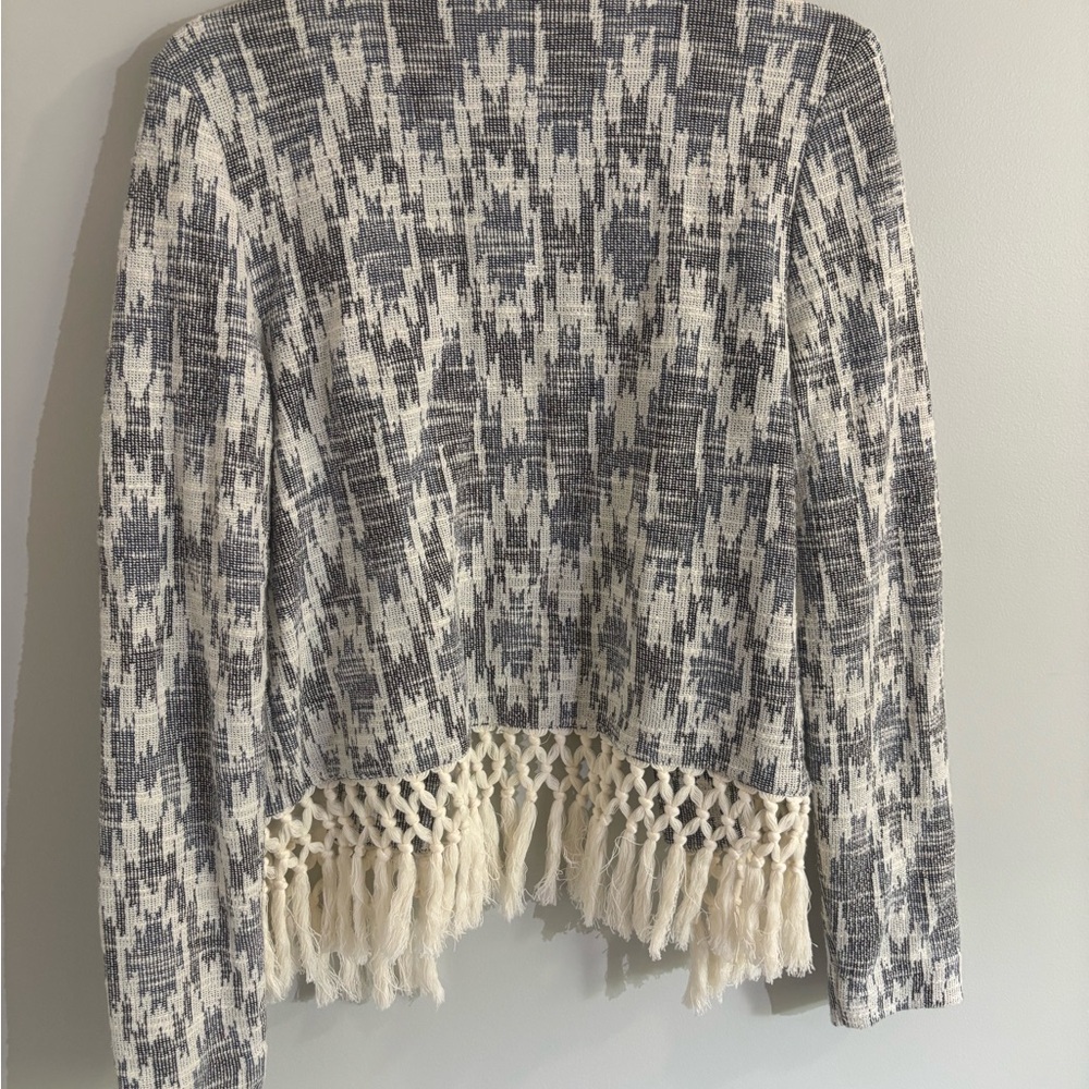 Tart Collection Women’s Blue Aztec Bouc Tassel Hem Jacket Size M NWT - Picture 5 of 7